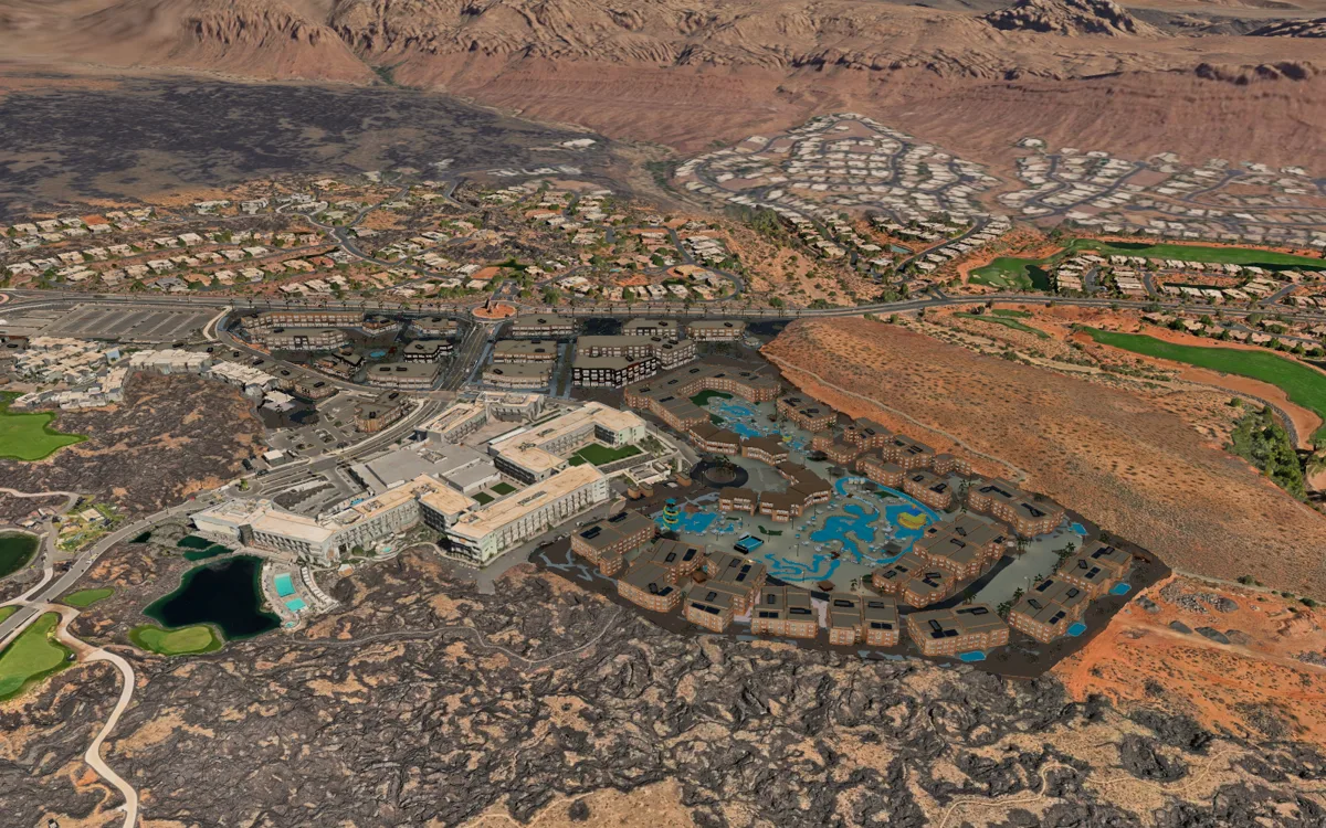 Black Desert digital twin, aerial view
